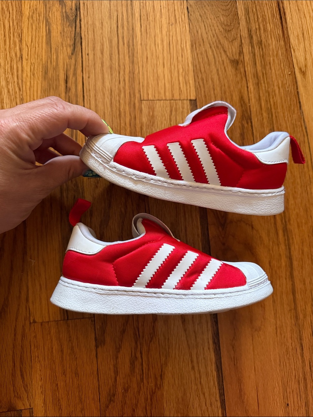 adidas Originals Kids Red and White Hello Kitty Slip-On Sneakers - Picture 8 of 8